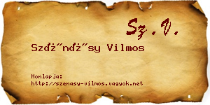 Szénásy Vilmos névjegykártya